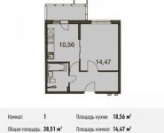1-комнатная квартира площадью 38.5 кв.м, Родниковая ул. | цена 4 158 561 руб. | www.metrprice.ru