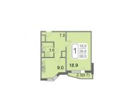 1-комнатная квартира площадью 39.5 кв.м, Грайвороновский 2-й проезд, д.38стр1 | цена 5 839 680 руб. | www.metrprice.ru