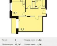 1-комнатная квартира площадью 49.3 кв.м, проспект Ленина, 76 | цена 3 900 044 руб. | www.metrprice.ru