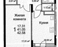 1-комнатная квартира площадью 43 кв.м в ЖК "На Каширском Шоссе", Каширское ш., 4Е | цена 3 367 000 руб. | www.metrprice.ru