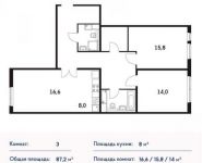 3-комнатная квартира площадью 87 кв.м, Варшавское ш., 141 | цена 12 644 000 руб. | www.metrprice.ru