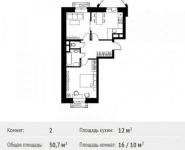 2-комнатная квартира площадью 50.7 кв.м, Шестая улица, 15 | цена 4 130 519 руб. | www.metrprice.ru