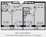 3-комнатная квартира площадью 97 кв.м,  | цена 19 133 008 руб. | www.metrprice.ru