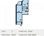 2-комнатная квартира площадью 65.3 кв.м, Вертолетчиков ул., 13 | цена 7 240 650 руб. | www.metrprice.ru