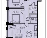 2-комнатная квартира площадью 66.25 кв.м, Новочеремушкинская, 17, корп.3 | цена 11 881 805 руб. | www.metrprice.ru