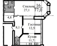 2-комнатная квартира площадью 77 кв.м, Береговая ул., 9 | цена 6 160 000 руб. | www.metrprice.ru