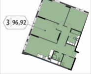 3-комнатная квартира площадью 96.92 кв.м, Шмитовский проезд, 39, корп.2 | цена 17 626 442 руб. | www.metrprice.ru