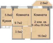 2-комнатная квартира площадью 39 кв.м, Им. Орлова ул., 4 | цена 2 300 000 руб. | www.metrprice.ru