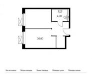 1-комнатная квартира площадью 34.8 кв.м,  | цена 4 245 600 руб. | www.metrprice.ru