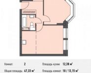 2-комнатная квартира площадью 47.3 кв.м в Микрорайон "Домашний", Олимпийский проспект, с10 | цена 7 146 830 руб. | www.metrprice.ru