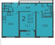 2-комнатная квартира площадью 55 кв.м в ЖК "Солнцево", Ельнинская улица, 13 | цена 6 225 000 руб. | www.metrprice.ru