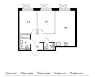 2-комнатная квартира площадью 53.5 кв.м, Ленинский проспект, 20 | цена 6 901 500 руб. | www.metrprice.ru
