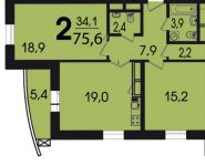 2-комнатная квартира площадью 75.6 кв.м, Лобачевского ул., 118С2 | цена 13 604 400 руб. | www.metrprice.ru