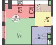 1-комнатная квартира площадью 23 кв.м, Авангардная ул., К7 | цена 2 676 800 руб. | www.metrprice.ru