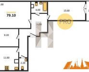 3-комнатная квартира площадью 79.1 кв.м, бульвар Космонавтов, 4 | цена 7 079 790 руб. | www.metrprice.ru