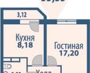 1-комнатная квартира площадью 35 кв.м, Фряновское ш., 64 | цена 2 677 022 руб. | www.metrprice.ru