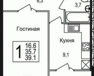 1-комнатная квартира площадью 39.1 кв.м, Щелково платф, 1 | цена 2 678 350 руб. | www.metrprice.ru