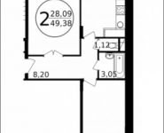 2-комнатная квартира площадью 49 кв.м, улица Просвещения, 11к1 | цена 2 764 601 руб. | www.metrprice.ru