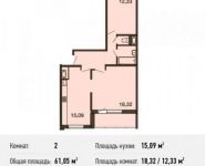 2-комнатная квартира площадью 61 кв.м, переулок Васнецова, 3 | цена 3 724 050 руб. | www.metrprice.ru