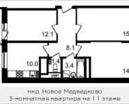 3-комнатная квартира площадью 67.2 кв.м, проспект Астрахова, 2 | цена 6 455 971 руб. | www.metrprice.ru