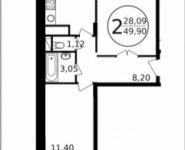 2-комнатная квартира площадью 49 кв.м, Просвещения ул., 13К1 | цена 3 542 900 руб. | www.metrprice.ru