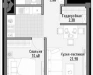 1-комнатная квартира площадью 43.1 кв.м, Акуловская улица, 23 | цена 7 340 000 руб. | www.metrprice.ru