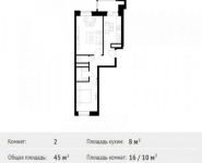 2-комнатная квартира площадью 45 кв.м, Фруктовая ул., 1К1 | цена 4 807 719 руб. | www.metrprice.ru