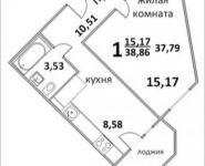 1-комнатная квартира площадью 39.48 кв.м, ул. Народная, 23 | цена 2 970 999 руб. | www.metrprice.ru