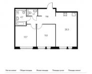 2-комнатная квартира площадью 61 кв.м, Сосенское п, Александры Монаховой ул, 96к2 | цена 6 527 000 руб. | www.metrprice.ru