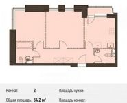 2-комнатная квартира площадью 54.2 кв.м, улица Козлова, 34 | цена 8 943 000 руб. | www.metrprice.ru