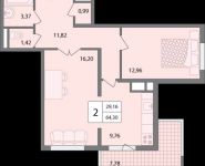 2-комнатная квартира площадью 64 кв.м, Лучистая ул. | цена 3 843 725 руб. | www.metrprice.ru