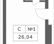 1-комнатная квартира площадью 26.04 кв.м, Мякининское шоссе, 3 | цена 2 265 480 руб. | www.metrprice.ru