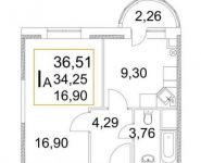 1-комнатная квартира площадью 36 кв.м, Советская улица, 3 | цена 1 953 285 руб. | www.metrprice.ru