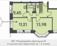 3-комнатная квартира площадью 66.61 кв.м, ул. Донецкая, 30, корп.2 | цена 8 810 372 руб. | www.metrprice.ru
