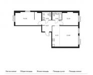 3-комнатная квартира площадью 77.11 кв.м, Складочная улица, 6к7 | цена 12 353 022 руб. | www.metrprice.ru