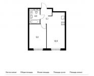 1-комнатная квартира площадью 40.4 кв.м,  | цена 8 330 480 руб. | www.metrprice.ru