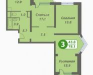 3-комнатная квартира площадью 78 кв.м, Туристская ул., 12К1 | цена 17 700 000 руб. | www.metrprice.ru