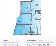 3-комнатная квартира площадью 77 кв.м, Родионова ул., 4 | цена 8 162 700 руб. | www.metrprice.ru