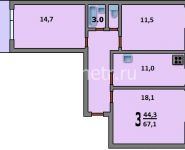 3-комнатная квартира площадью 65 кв.м, Дежнева пр., 17 | цена 10 800 000 руб. | www.metrprice.ru