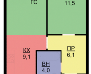 2-комнатная квартира площадью 42.6 кв.м, Бачуринская, корп.4 | цена 4 941 600 руб. | www.metrprice.ru