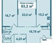 2-комнатная квартира площадью 83.2 кв.м, Парусная, 1 | цена 7 102 788 руб. | www.metrprice.ru