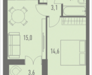 1-комнатная квартира площадью 38.5 кв.м, 2-й Грайвороновский проезд, 38, корп.13 | цена 5 267 176 руб. | www.metrprice.ru