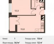 1-комнатная квартира площадью 36.8 кв.м, Автозаводская ул., 23С931 | цена 6 127 200 руб. | www.metrprice.ru