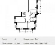 4-комнатная квартира площадью 81.1 кв.м в ЖК «Лайково», Родниковая улица, 5 | цена 6 508 956 руб. | www.metrprice.ru