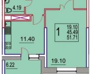 1-комнатная квартира площадью 51 кв.м, улица Чехова, 1к2 | цена 4 394 500 руб. | www.metrprice.ru