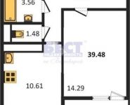 1-комнатная квартира площадью 40 кв.м, улица Липовый Парк, 6 | цена 5 430 000 руб. | www.metrprice.ru