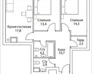 2-комнатная квартира площадью 67 кв.м, Шелепихинская набережная, влд 34, корп.5 | цена 13 756 842 руб. | www.metrprice.ru