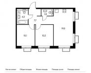 2-комнатная квартира площадью 53 кв.м, Сосенское п, Александры Монаховой ул, 96к2 | цена 6 079 100 руб. | www.metrprice.ru