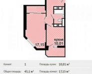 1-комнатная квартира площадью 45.1 кв.м, Старое Дмитровское шоссе, 11 | цена 4 088 315 руб. | www.metrprice.ru