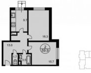 2-комнатная квартира площадью 59.9 кв.м, Радио ул. | цена 5 714 460 руб. | www.metrprice.ru